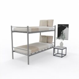 Single steel frame bunk beds